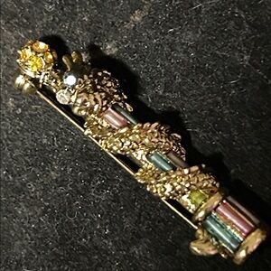 Gold tone Dragon Brooch Pin